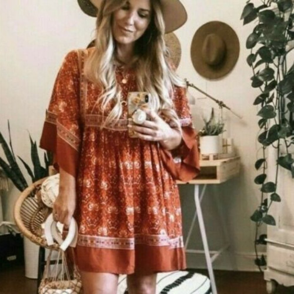 Boho Vintage Floral Summer Festival Dress